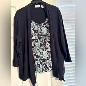 Alfred Dunner Open Cardigan Blouse Size L